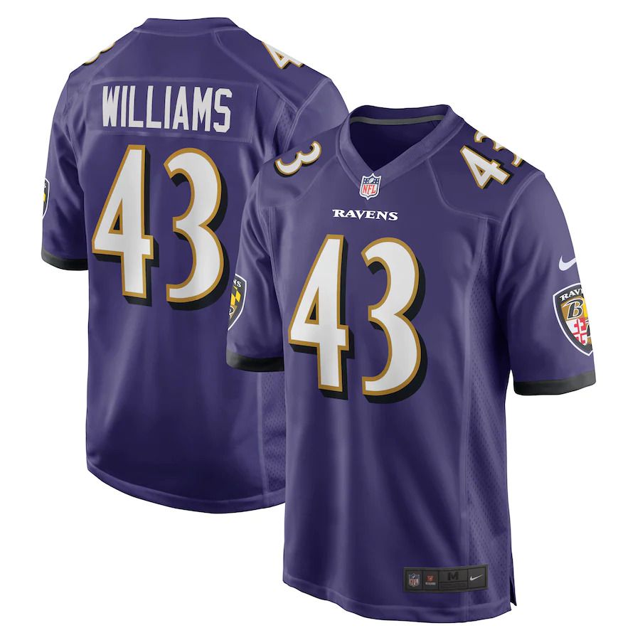 Men Baltimore Ravens #43 Marcus Williams Nike Purple Player Game NFL Jersey->baltimore ravens->NFL Jersey